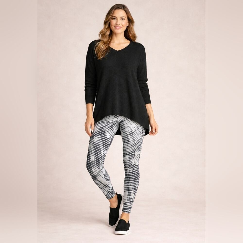 Soft Surroundings Green & Cream Patterned Leggings Sz M #1669